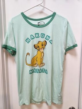 Disney Mint Green Simba Hakuna Matata Tee with Dark Green Trim